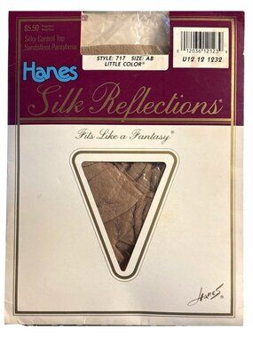Vintage Hanes Silk Reflections Sandalfoot Pantyhose Size AB Little Color 717 NEW